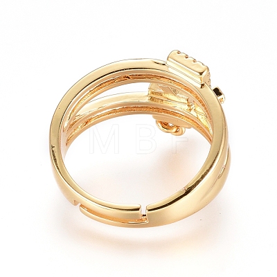 Adjustable Brass Finger Rings RJEW-G096-36G-1