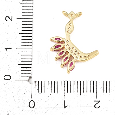 15Pcs Brass Micro Pave Cubic Zirconia Pendants KK-Z151-15G-02-1