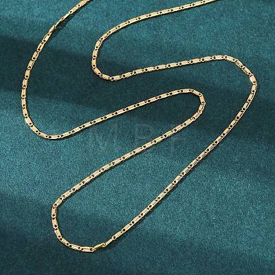 Long-Lasting Plated Brass Link Chain Necklaces NJEW-K112-14G-NF-1