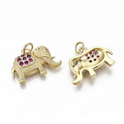 Brass Micro Pave OldRose Cubic Zirconia Charms ZIRC-S067-173-NF-1