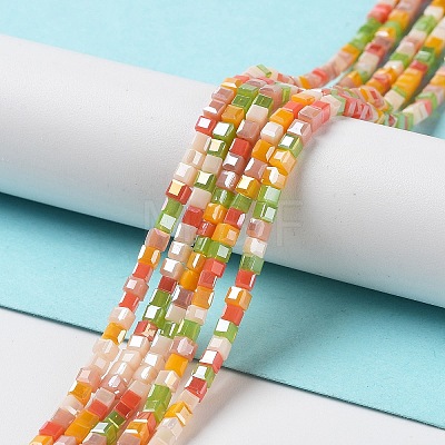Gradient Color Electroplate Glass Bead Strands X-GLAA-E042-05-B03-1