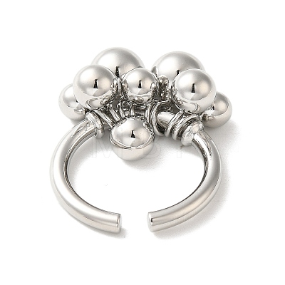 Brass Open Cuff Rings for Women RJEW-M169-02P-1