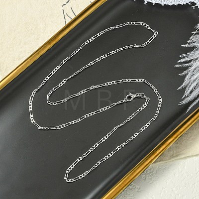 2mm Rack Plating Brass Figaro Chain Necklaces for Women Men MAK-L044-34P-1