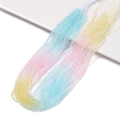 Transparent Gradient Color Glass Beads Strands GLAA-G101-2mm-16-1