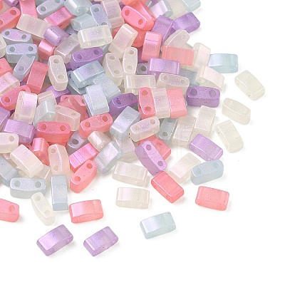 Glass 2-Hole Baking Paint Glass Seed Beads GLAA-G130-01C-1