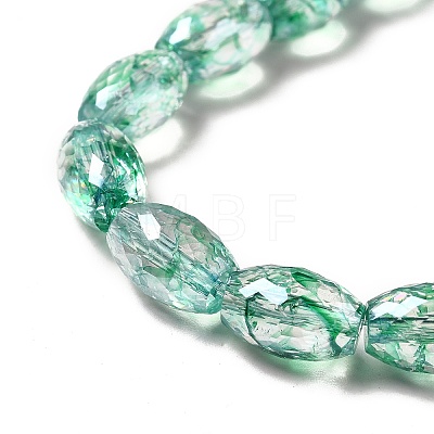 Electroplate Transparent Glass Beads Strand GLAA-G088-06E-1