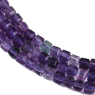 Natural Purple Fluorite Beads Strands G-P553-E02-02-1