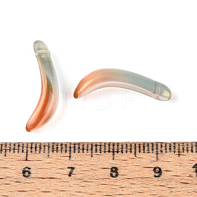 Transparent Glass Banana Pendants GLAA-T030-02A-1