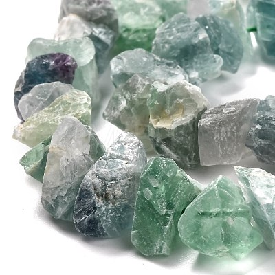 Rough Raw Natural Green Fluorite Beads Strands G-J390-B02-1