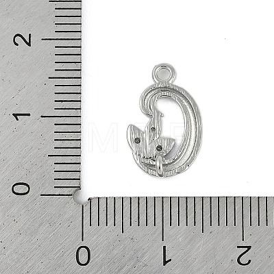 Brass Crystal Rhinestone Letter Links Connector Charms KK-S395-06P-C-1