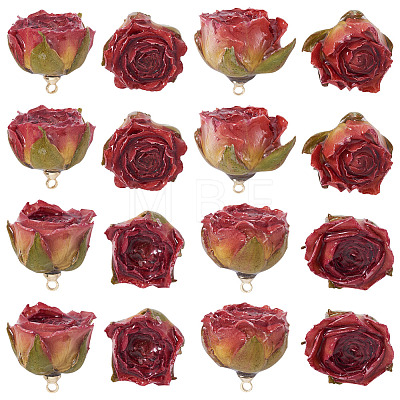 10Pcs Preserved Rose Pendants KY-TA0001-59C-1