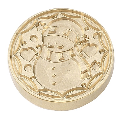 Christmas Series Wax Seal Brass Stamp Head AJEW-M037-01G-20-1