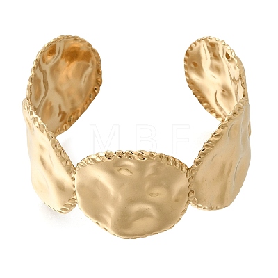 Boho 304 Stainless Steel Hammered Texture Cuff Bangles SA-CBA1E89-01B-G-1
