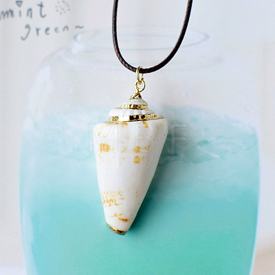 Natural Conch and Shell Pendant Necklace  YJ0466-1-1