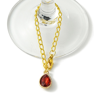 Alloy with Faceted Glass Rhinestone Cup Pendant Decorations HJEW-JM01788-1