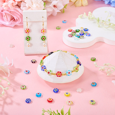 Handmade Millefiori Lampwork Beads Strands LAMP-TADJ0001-02A-1