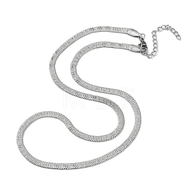 304 Stainless Steel Herringbone Chain Necklaces NJEW-P282-05P-1
