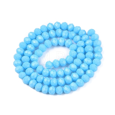 Opaque Solid Color Imitation Jade Glass Beads Strands EGLA-A044-P6mm-D08-1