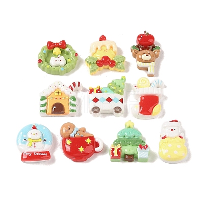 Christmas Opaque Resin Decoden Cabochons RESI-S391-08-1