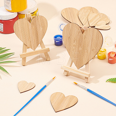 Olycraft Heart Shaped Wooden Boards for Painting AJEW-OC0001-94-1