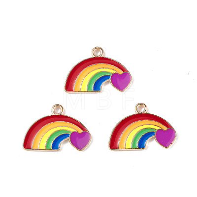 Rainbow Color Pride Alloy Enamel Pendants ENAM-K067-23-1