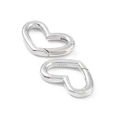 Rhodium Plated 925 Sterling Silver Spring Gate Rings STER-K173-25P-1