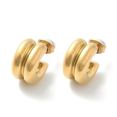 304 Stainless Steel Stud Earrings EJEW-U051-02G-1