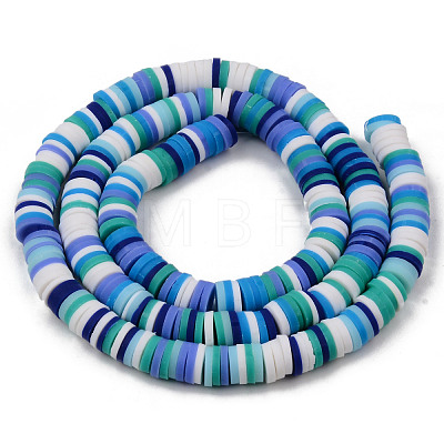 Handmade Polymer Clay Beads Strands CLAY-R089-6mm-102-1