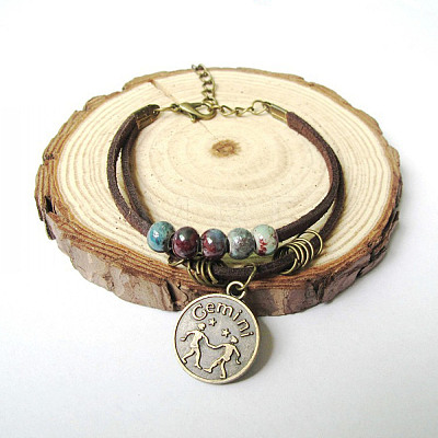 12 Constellations Alloy Charm Bracelets FS-WG9C3CD-12-1