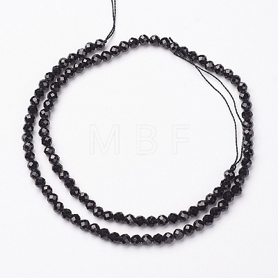 Natural Black Spinel Bead Strands G-P213-13-3mm-1