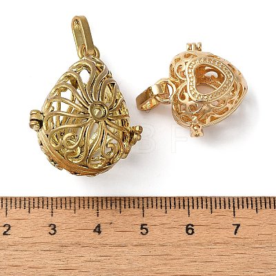 Brass Bead Cage Pendants KK-XCP0001-83-1