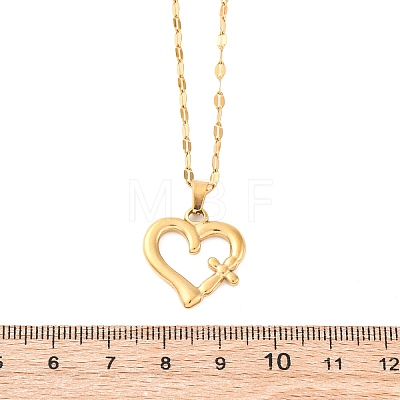 201 Stainless Steel Pendant Necklace for Women NJEW-F335-02G-02-1