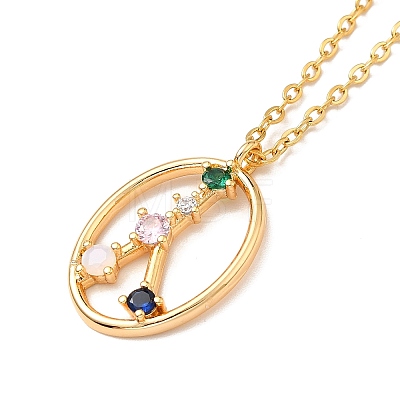 Colorful Cubic Zirconia Constellation Pendant Necklace LS-NJEW-H166-01G-1
