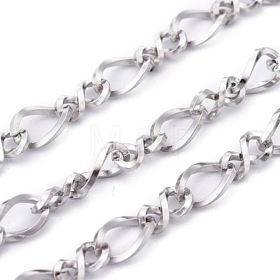 304 Stainless Steel Figaro Chains CHS-L001-138-0.8mm-1