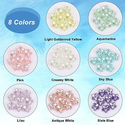  320Pcs 8 Colors Acrylic Imitation Pearl Beads OACR-NB0001-38-1