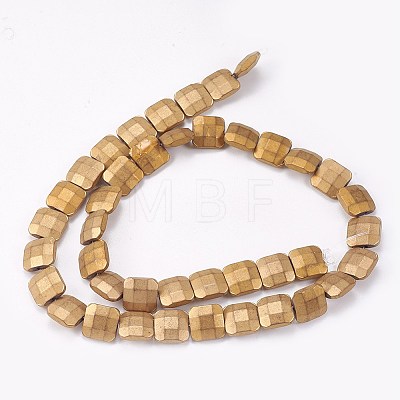 Electroplated Non-magnetic Synthetic Hematite Beads Strands G-P367-B01-1