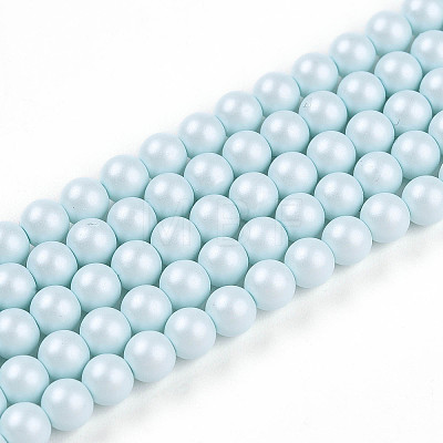 Baking Painted Pearlized Glass Pearl Bead Strands HY-N002-4mm-B01-1