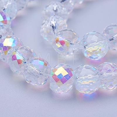 Electroplate Transparent Glass Beads Strands EGLA-E045-D01-1