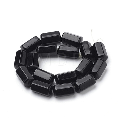 Natural Black Stone Beads Strands G-Q974-11-1