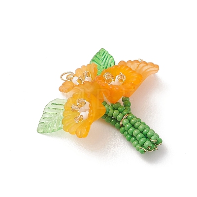 Glass Seed Beaded Pendants PALLOY-MZ01155-02-1