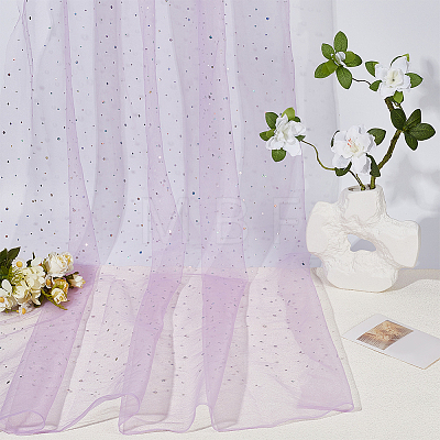 1M Sequins Polyester Organza Fabrics DIY-CY0003-41A-1