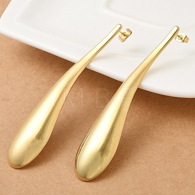 Ion Plating(IP) 304 Stainless Steel Teardrop Stud Earrings for Women EJEW-M089-07G-1