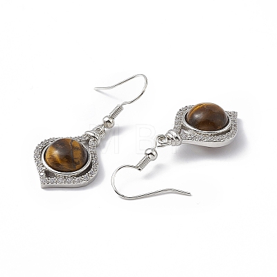 Natural Tiger Eye Vase Dangle Earrings EJEW-A092-01P-03-1