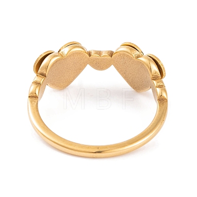 304 Stainless Steel Heart Finger Ring for Women RJEW-C086-10-G-1