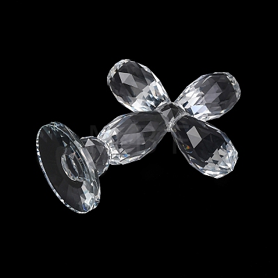 Natural Quartz Crystal Cross Figurines AJEW-H154-01C-1