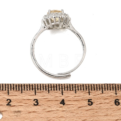 Brass Micro Pave Cubic Zirconia Finger Rings CU-CBA260E-10P-1