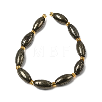 Natural Pyrite Beads Strands G-Z131-A01-02-1