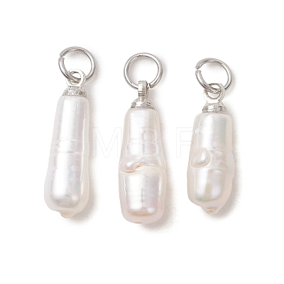 Natural Baroque Keshi Pearl Pendants PALLOY-JF05493-02-1