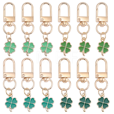 20Pcs 4 Colors Alloy Enamel Pendant Decorations HJEW-CP00090-1