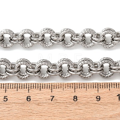 8MM 304 Stainless Steel Twisted Double Rolo Chain Necklaces for Women NJEW-G194-05P-02-1